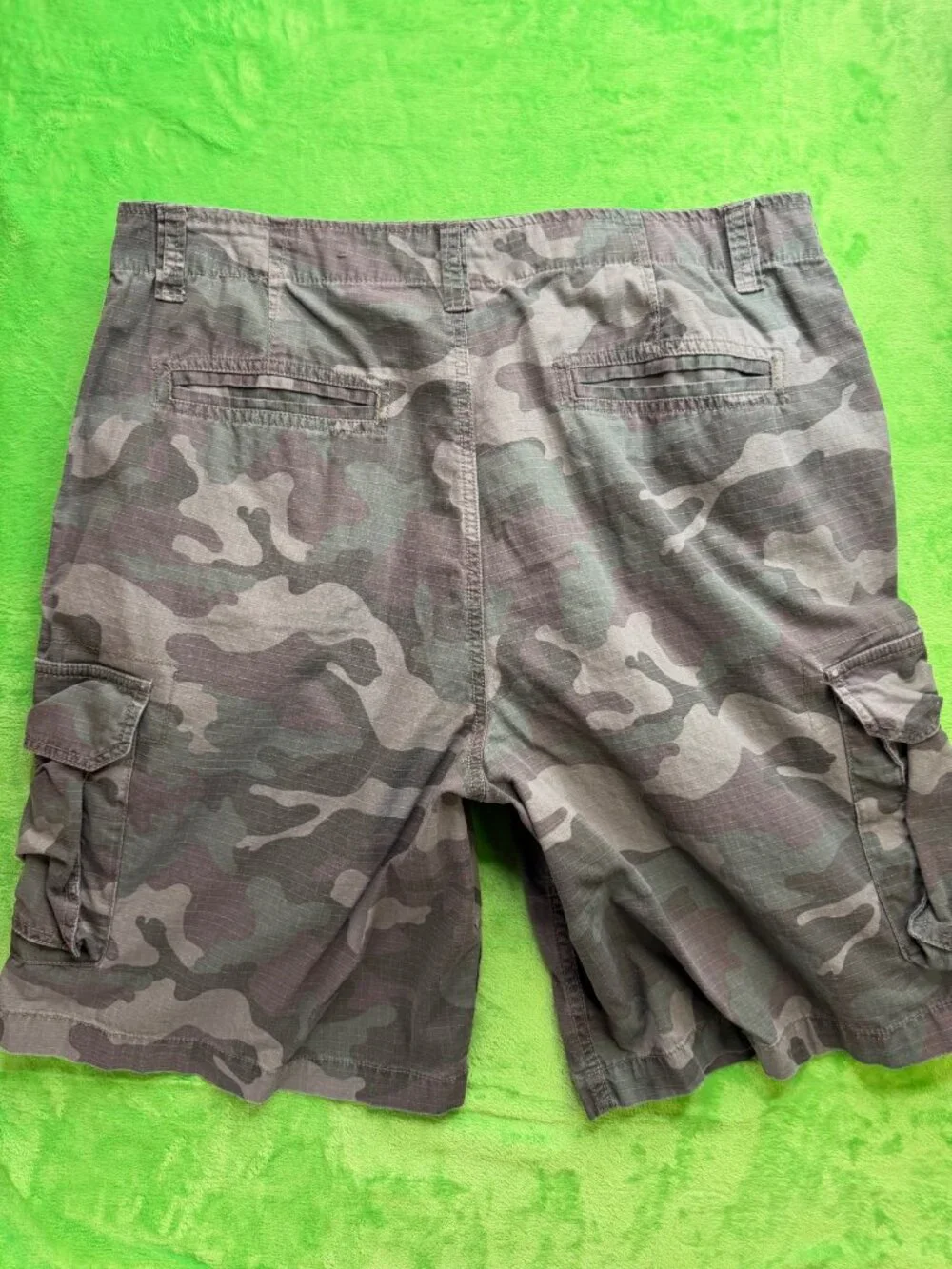 Faded Glory Camo Cargo Shorts Mens Sz 36 Ripstop Utility